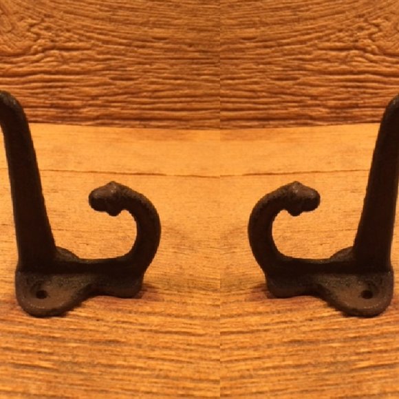 One (1) Cast Iron Black Double Acorn Wall Hooks 3" Deep One (1) 0170-531705 B - Picture 5 of 16